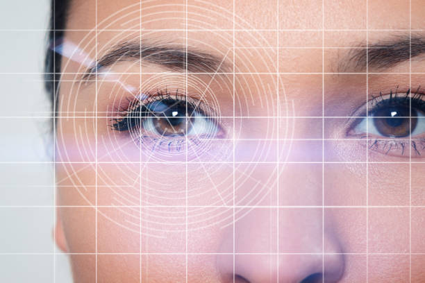 istock the concept of a retinal scan, augmented reality, the technology of optometry, biometrics 1234322035