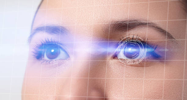 istock the concept of a retinal scan, augmented reality, the technology of optometry, biometrics 1234322037