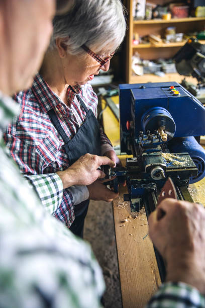 istock Senior couple in a carpentry 1234384737