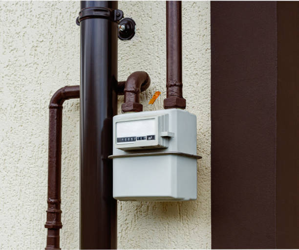 istock Street gas meter on the wall 1234425271