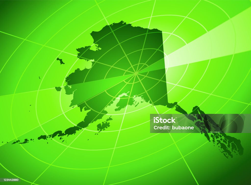Alasca radar fundo - Vetor de Alasca - Estado dos EUA royalty-free