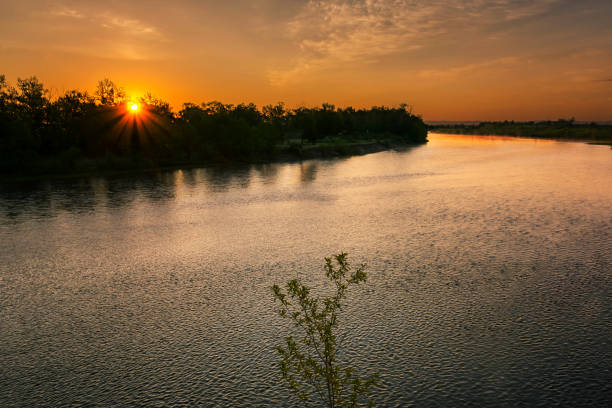 istock Beautiful landscape of river at sunset 1234452670