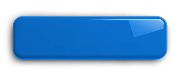 голубая кнопка 3d clipart изображение - blue button стоковые фото и изображения