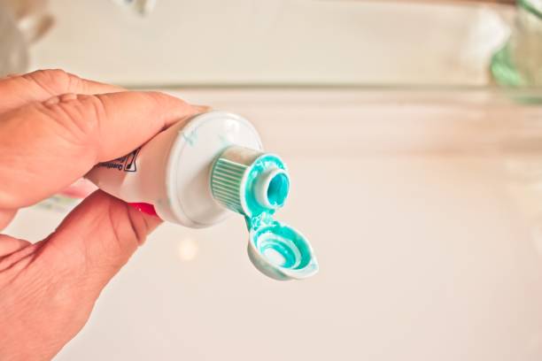 Messy Toothpaste stock photo