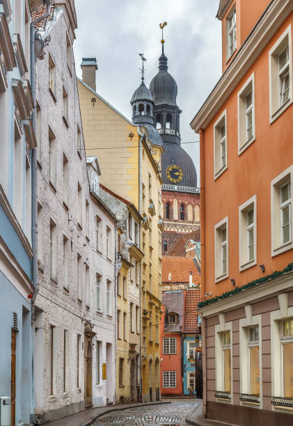 istock Street in Riga old town, Latvia 1234526863