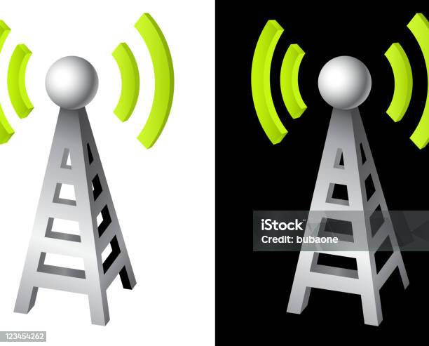 Funkturm Design Auf Schwarzen Und Weißen Hintergrund Stock Vektor Art und mehr Bilder von Einfachheit