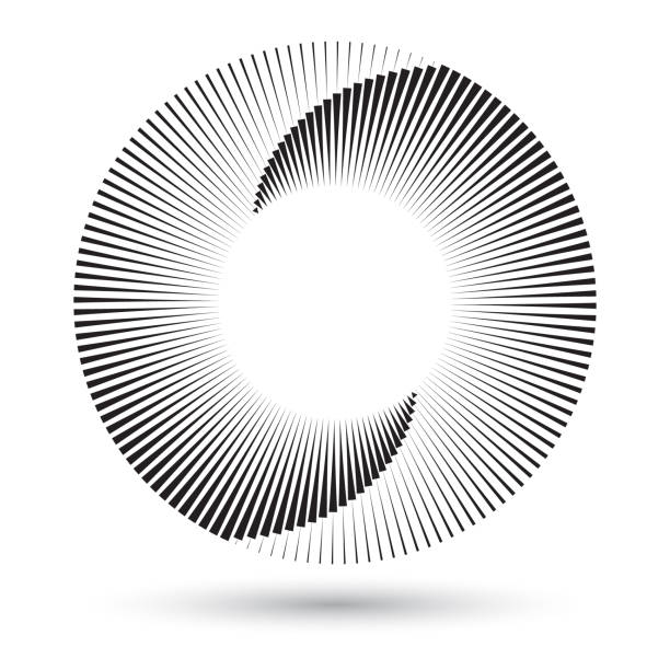 illustrations, cliparts, dessins animés et icônes de forme de cercle monochrome avec des lignes et des transitions d’demi-teinte - abstract symbol circle variation