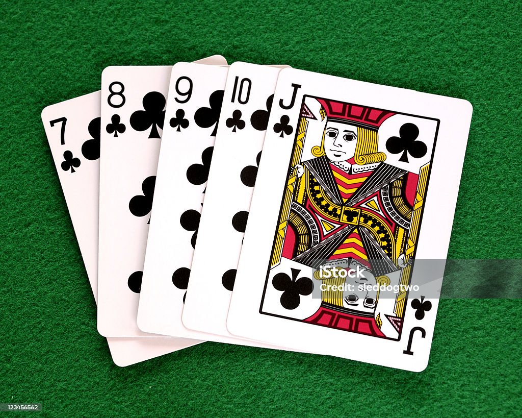Mano de póquer, recto para montaje enrasado - Foto de stock de Actividades recreativas libre de derechos