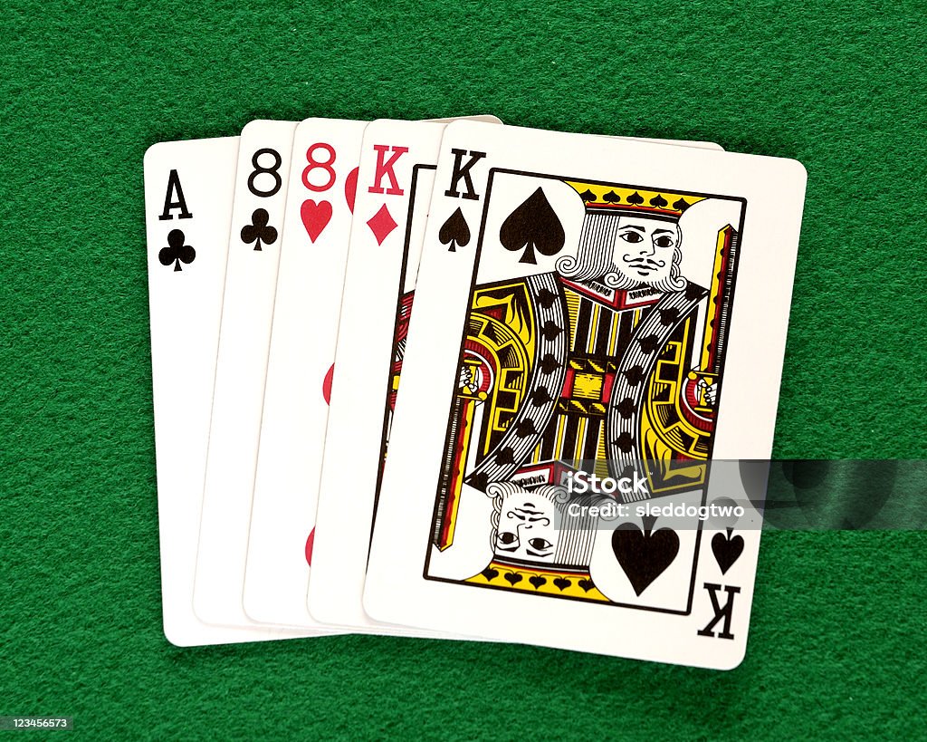 Poker strony, dwie pary - Zbiór zdjęć royalty-free (As)