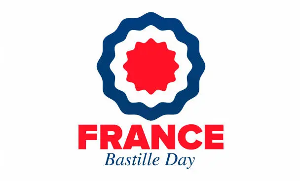 Vector illustration of Bastille Day in France. National happy holiday, celebrated annual in July 14. French flag. France independence and freedom. Patriotic elements. Festive design. Vector poster illustration