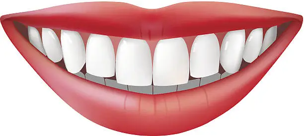 Vector illustration of 3D illustration of toothy smile