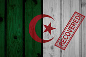 Grunge flag of the Algeria with stamp Recovered