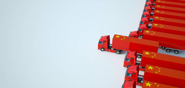 china-lkw-flotte - warehouse distribution warehouse occupation truck stock-fotos und bilder