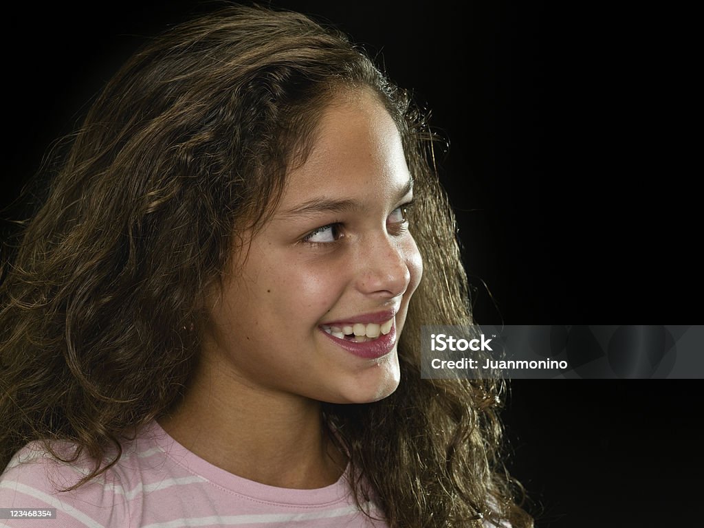 Sorridente menina perfil - Foto de stock de 10-11 Anos royalty-free