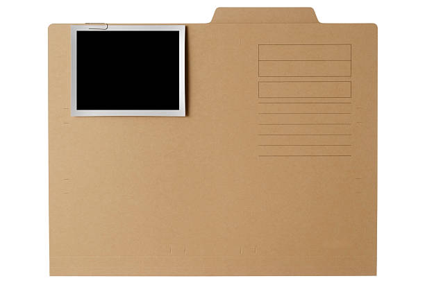 istock Brown paper file folder with blank photo on white background 123469304