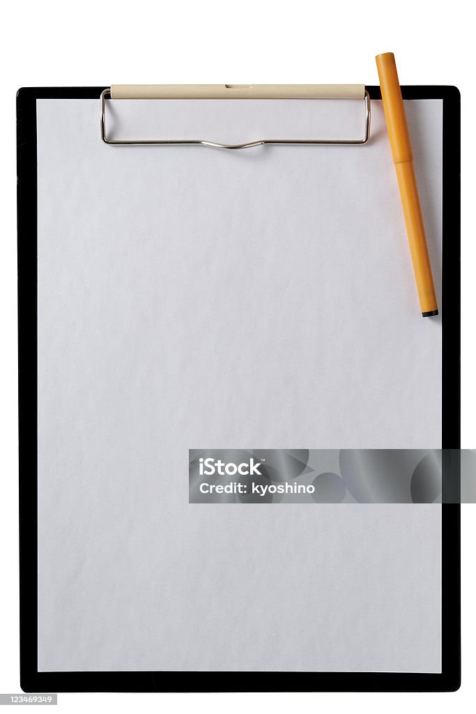 Isolated shot of буфер обмена с пустой документ на белом фоне - Стоковые фото Анкета роялти-фри