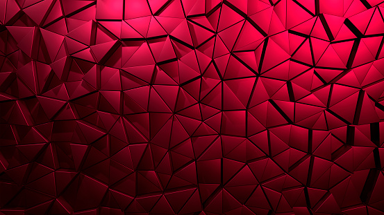 Low key, maroon triangular prisms for abstract background