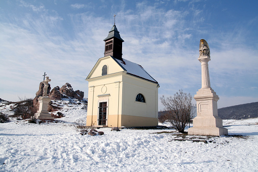 Stone mountain chapel of Budaörs.