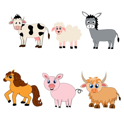 Ilustración de Conjunto De Animales De Granja Ilustración Vectorial De  Dibujos Animados y más Vectores Libres de Derechos de Agricultura - iStock