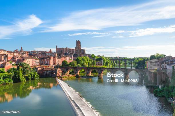 Photo libre de droit de Albi Dans Une Journée Ensoleillée Dété France banque d'images et plus d'images libres de droit de Toulouse - Toulouse, Tarn, Village