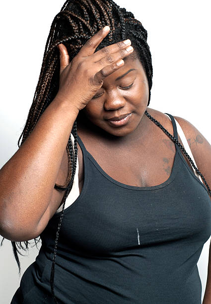 istock Plus Size African American Woman In Dispair And Distraught 123478246