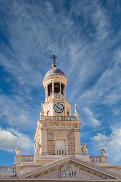 istock Clock and Bell Tower on Church in Cadiz 1234800683