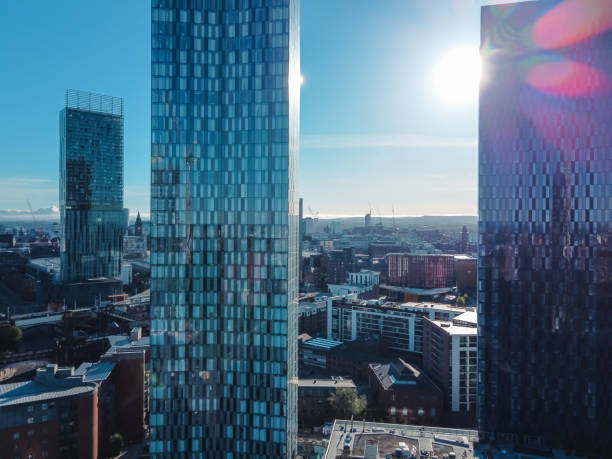 istock Manchester City Centre Drone Aerial View Above Building Work Sky 1234825459
