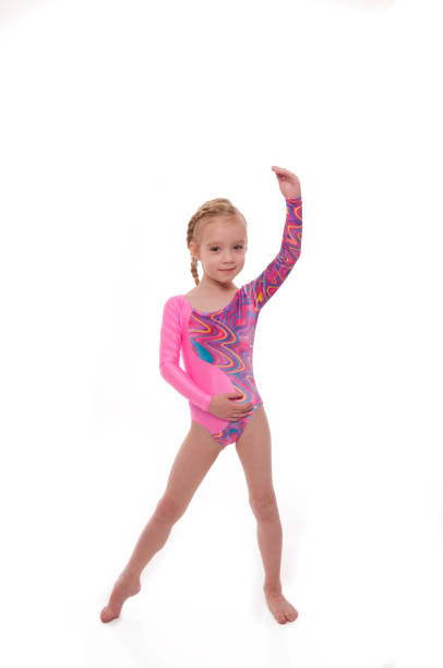 Child gymnast series stock photo