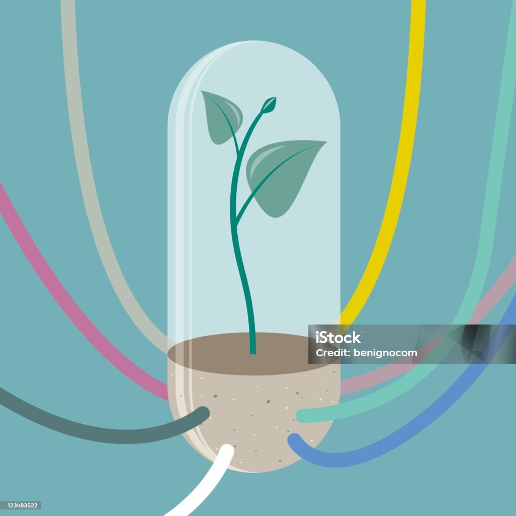 Plant In Vitro при использовании зонда для кормления - Векторная графика Без людей роялти-фри