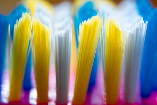 Macro Images of toothbrush bristles