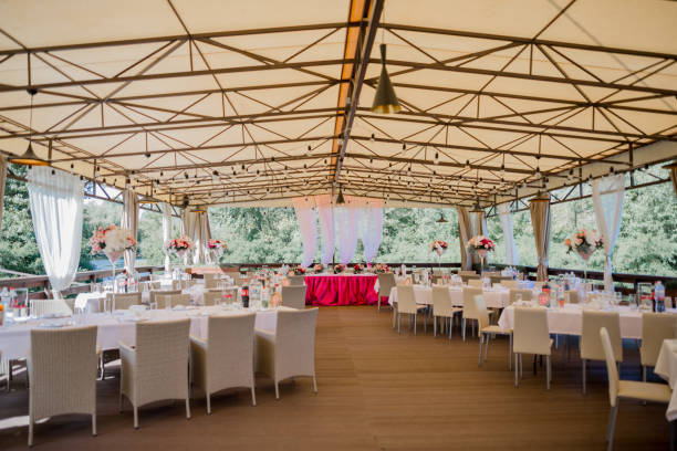 istock banquet table in a restaurant with flower decor 1234886656