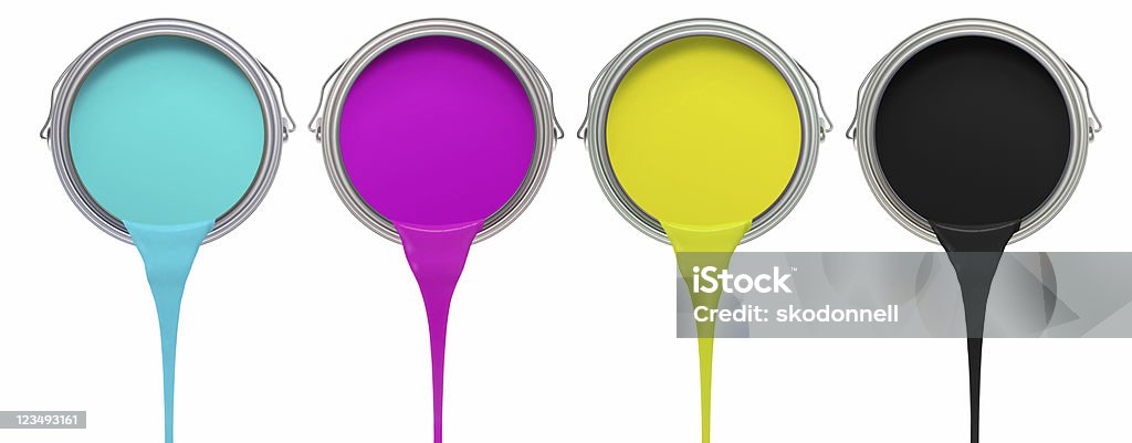 CMYK Cyan Magenta Yellow Black  Printing Plant Stock Photo