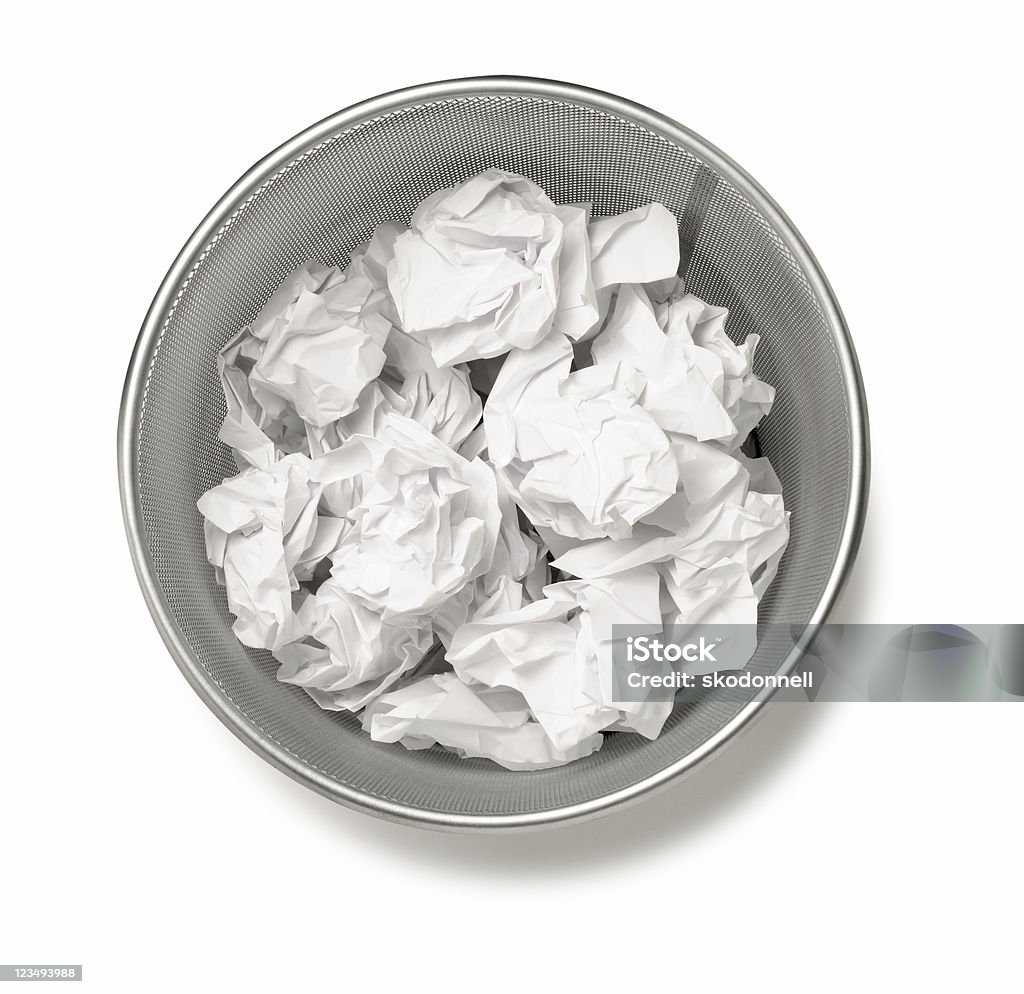 Overhead of trashcan  Wastepaper Basket Stock Photo