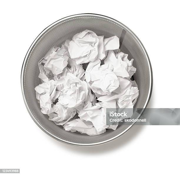 Overhead Of Trashcan Stock Photo - Download Image Now - Wastepaper Basket, Aerial View, Garbage Can