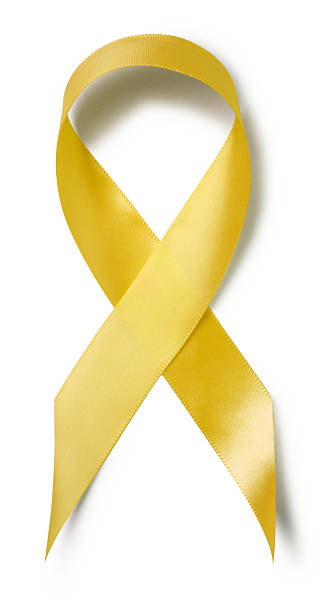 istock yellow awareness ribbon 123496652