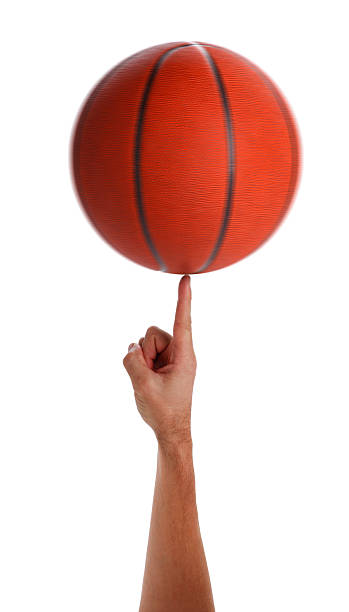 istock Spinning basketball on finger 123496898