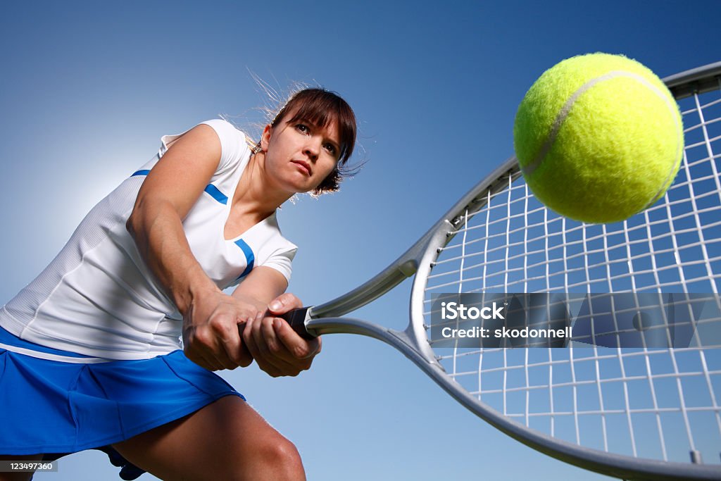 Mujer jugador de tenis - Foto de stock de Primer plano libre de derechos