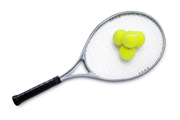 Tennis ball and racket retro vintage in old wood