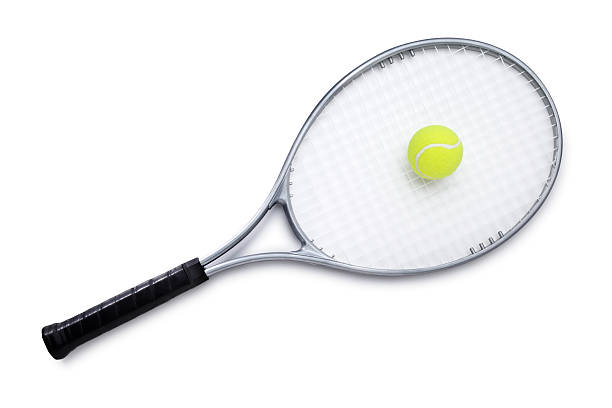 tennisschläger mit ball - racket sport stock-fotos und bilder