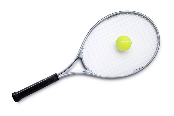 테니스 라켓을 및 볼 - isolated tennis tennis ball sport 뉴스 사진 이미지