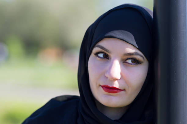 istock Sad woman in muslim clothes. 1234984445