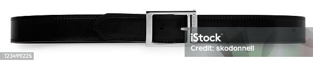 Cintura Nera Isolato Su Bianco - Fotografie stock e altre immagini di Cintura - Cintura, Colore nero, Materiale di pelle animale