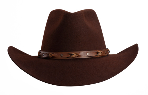 brown old west cowboy hat isolated on white