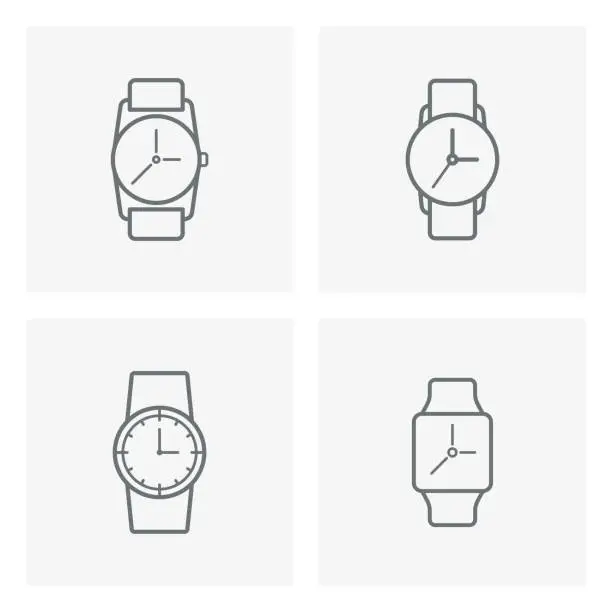 Vector illustration of Watch icons