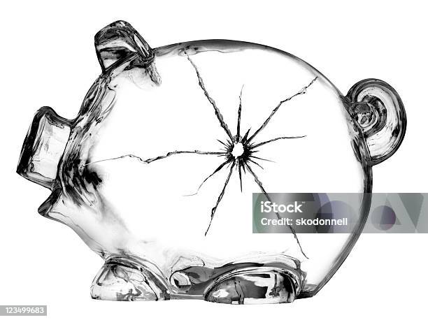 Wirtschaftlichen Depression Stockfoto und mehr Bilder von Glas - Glas, Einschussloch, Sparschwein