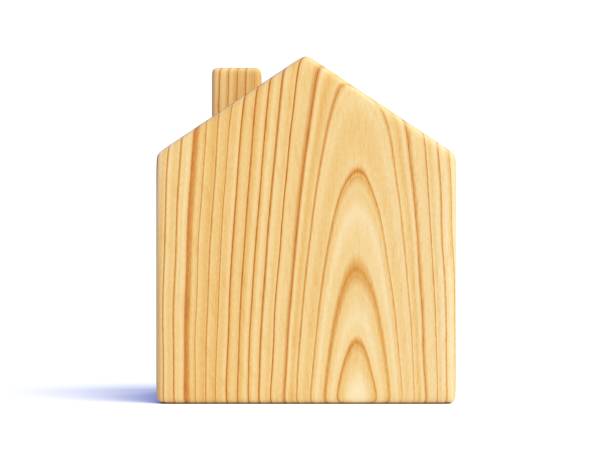 istock Wooden house isolated on white background 1235002946
