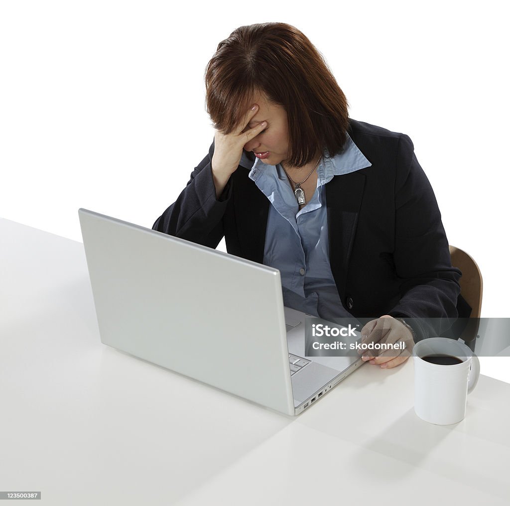 Mulher frustrada no computador - Royalty-free 25-29 Anos Foto de stock