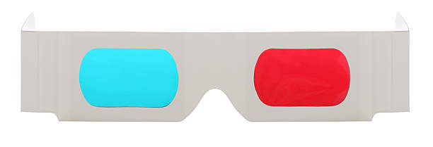 gafas 3d sobre fondo blanco - gafas 3d fotografías e imágenes de stock