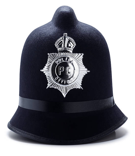 istock Old Police Hat Isolated on White 123500539