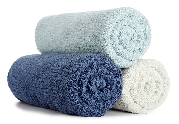rollo toallas de baño - bathroom item fotografías e imágenes de stock